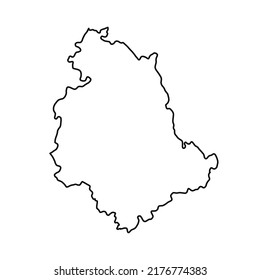 Map of Umbria high quality vector illustration - Hand made line drawing of Umbria Italian region borders