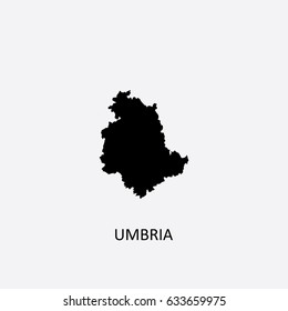 Map of Umbria - Italy Vector Illustration