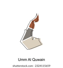 Map of Umm Al Quwain Province of United Emirate Arab illustration design, World Map International vector template with outline graphic sketch style isolated on white background