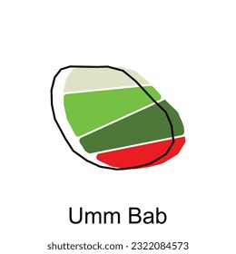 map of Umm Bab in Qatar country, illustration design template, suitable for your company