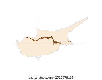 Map of  U.N. Buffer Zone in Cyprus: Western Asia - A Mediterranean Island's Geopolitical Division and Neighboring territories