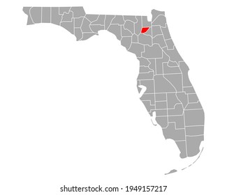 Map of Union in Florida on white