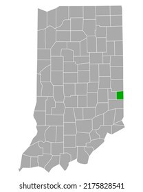 Mapa de la Unión en Indiana en blanco
