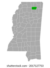 Map of Union in Mississippi on white