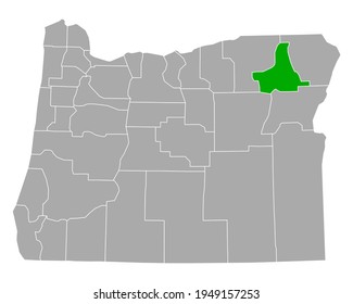 Map of Union in Oregon on white