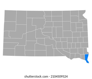 Mapa de la Unión en Dakota del Sur en blanco