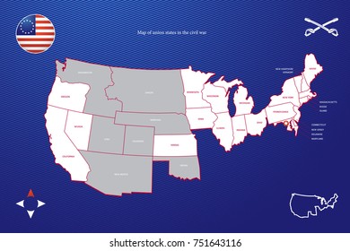 Map of union states in the civil war
