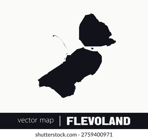 A map of Flevoland—a unique artificial region in the Netherlands—is ideal for educational and urban planning projects.