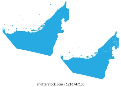 Map - United Arab Emirate Couple Set , Map of United Arab Emirate,Vector illustration eps 10.