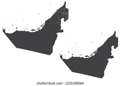 Map - United Arab Emirate Couple Set , Map of United Arab Emirate,Vector illustration eps 10.