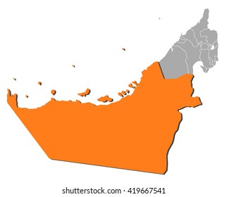 Map - the United Arab Emirates, Abu Dhabi