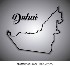 map of united arab emirates cartoon