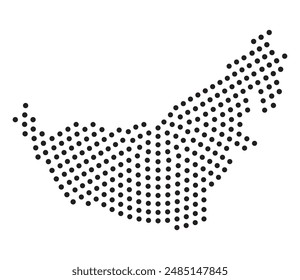 Map of United Arab Emirates from dots