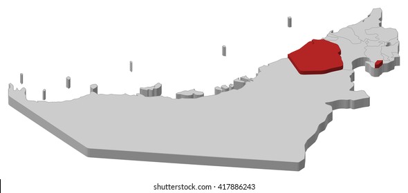 Map - United Arab Emirates, Dubai - 3D-Illustration