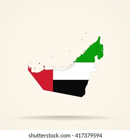 Map of United Arab Emirates in United Arab Emirates flag colors