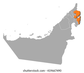 Map - United Arab Emirates, Fujairah