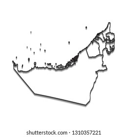 Map of United Arab Emirates - High detailed on white background. Abstract design vector illustration eps 10.