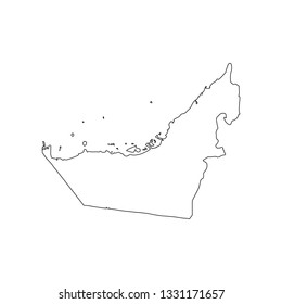 Map of United Arab Emirates icon. Outline illustration of map of United Arab Emirates vector icon for web