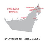 map of United Arab Emirates with indication of largest cities