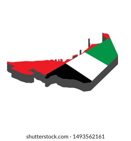 Map United Arab Emirates isometric concept. 3d flat illustration of Map UAE.