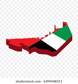 Map United Arab Emirates isometric concept. 3d flat illustration of Map UAE.