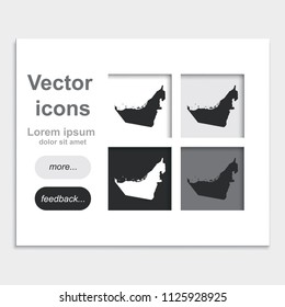 Map of United Arab Emirates placed on web page template vector icon.