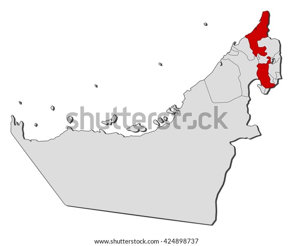 Map United Arab Emirates Ras Alkhaimah Stock Vector (Royalty Free ...