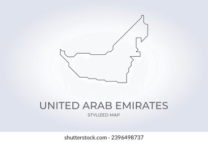 Map of United Arab Emirates in a stylized minimalist style. Simple illustration of the country map.