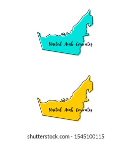 Map of United Arab Emirates Vector Design Template.