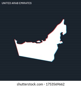 Map of United Arab Emirates Vector Design Template On Dark Background.