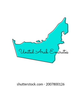 Map of United Arab Emirates Vector Illustration Design Template.