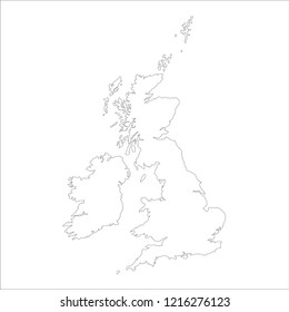 Map of United Kingdom black vector icon