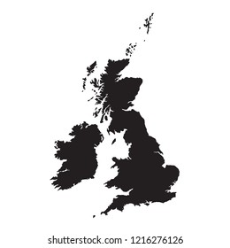 Map Of United Kingdom Black Vector Icon