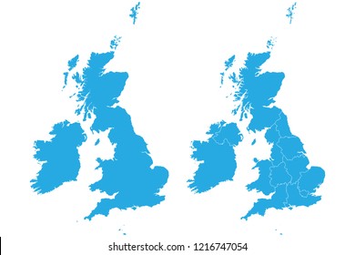 Map - United Kingdom Couple Set , Map of United Kingdom,Vector illustration eps 10.