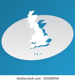 Map of United Kingdom cut paper vector illustration
