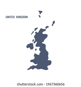 Mapa del vector de diseño plano del Reino Unido