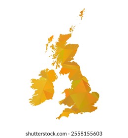 Map of United Kingdom - Gold Polygonal Design For Your. Vector illustration eps 10.