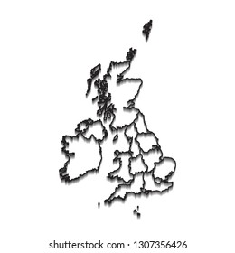 Map of United Kingdom - High detailed on white background. Abstract design vector illustration eps 10.