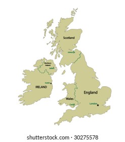 Map of United Kingdom and Ireland