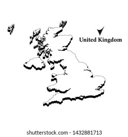 Map of the United Kingdom on white background