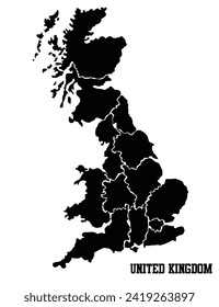 Map of the united kingdom on white background