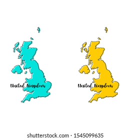  Map of United Kingdom Vector Design Template.