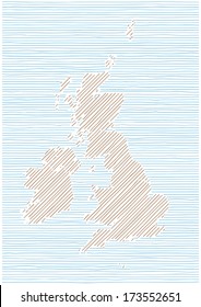 Map of United Kingdom, vector illustration.