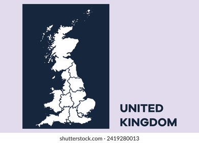 Map of United Kingdom. World map concept. Colored flat vector illustration isolated.