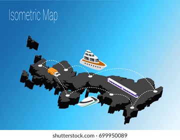 Map United Kingdoml isometric concept. 3d flat illustration of Map United Kingdom.