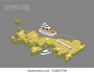 Map United Kingdoml isometric concept. 3d flat illustration of Map United Kingdom.