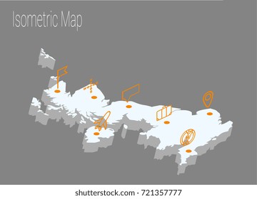 Map United Kingdoml isometric concept. 3d flat illustration of Map United Kingdom.