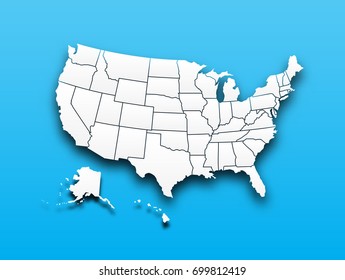 Map of United state of america .