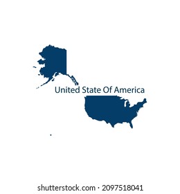 map of United State Of America isolated on white background. illustration vector