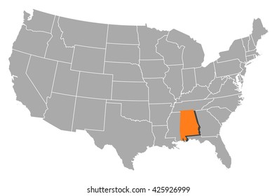 Map - United States, Alabama